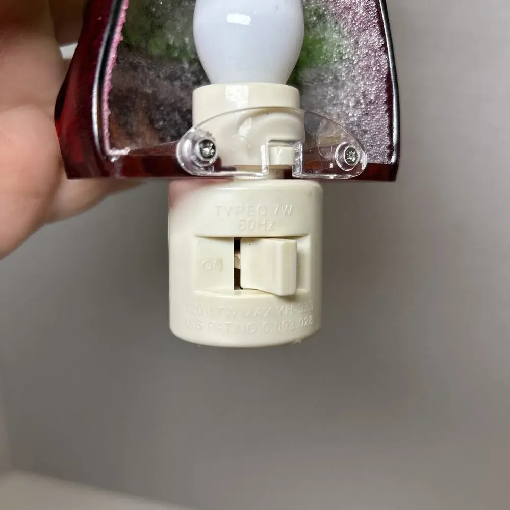 Colorful Translucent Witch Holding Spoon & Fish & Green Bubbling Brew Nightlight